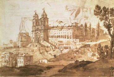 View of the Church of S. Trinita dei Monti, Rome